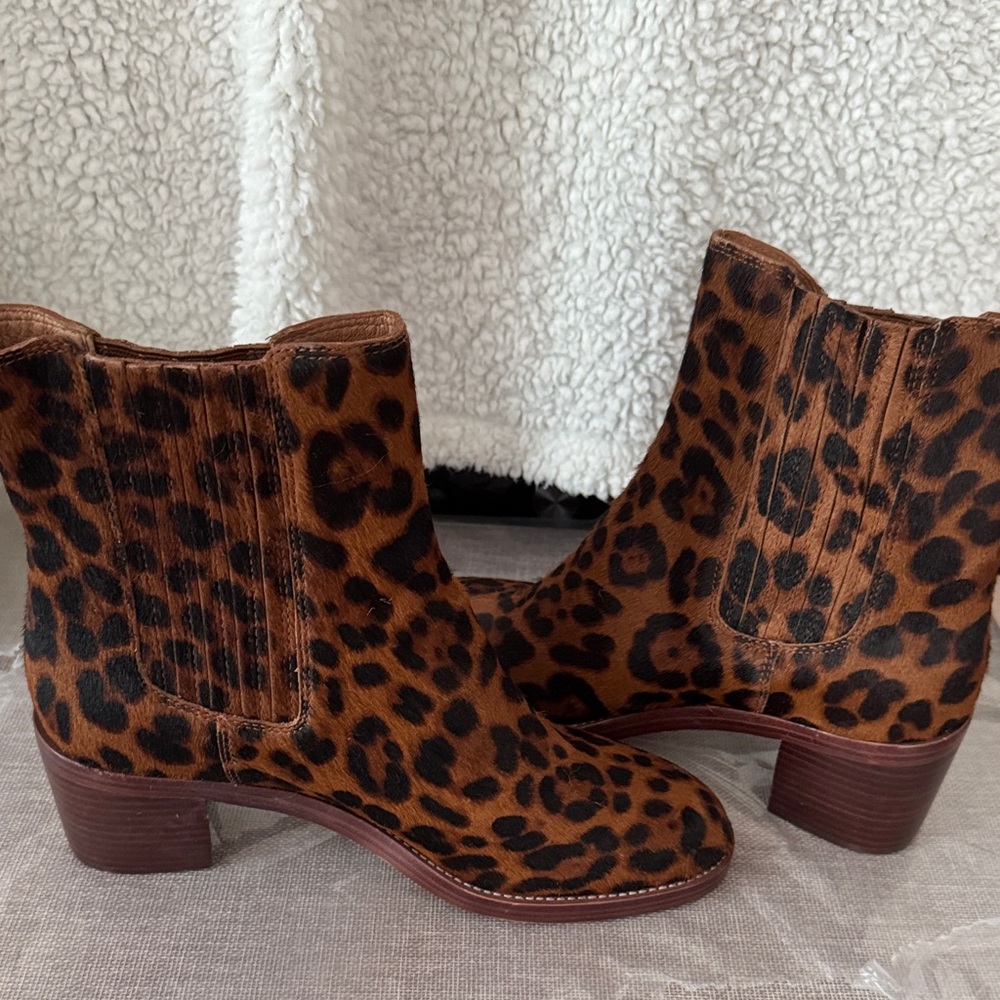 J. Crew Calf Hair Flats with Animal Print
